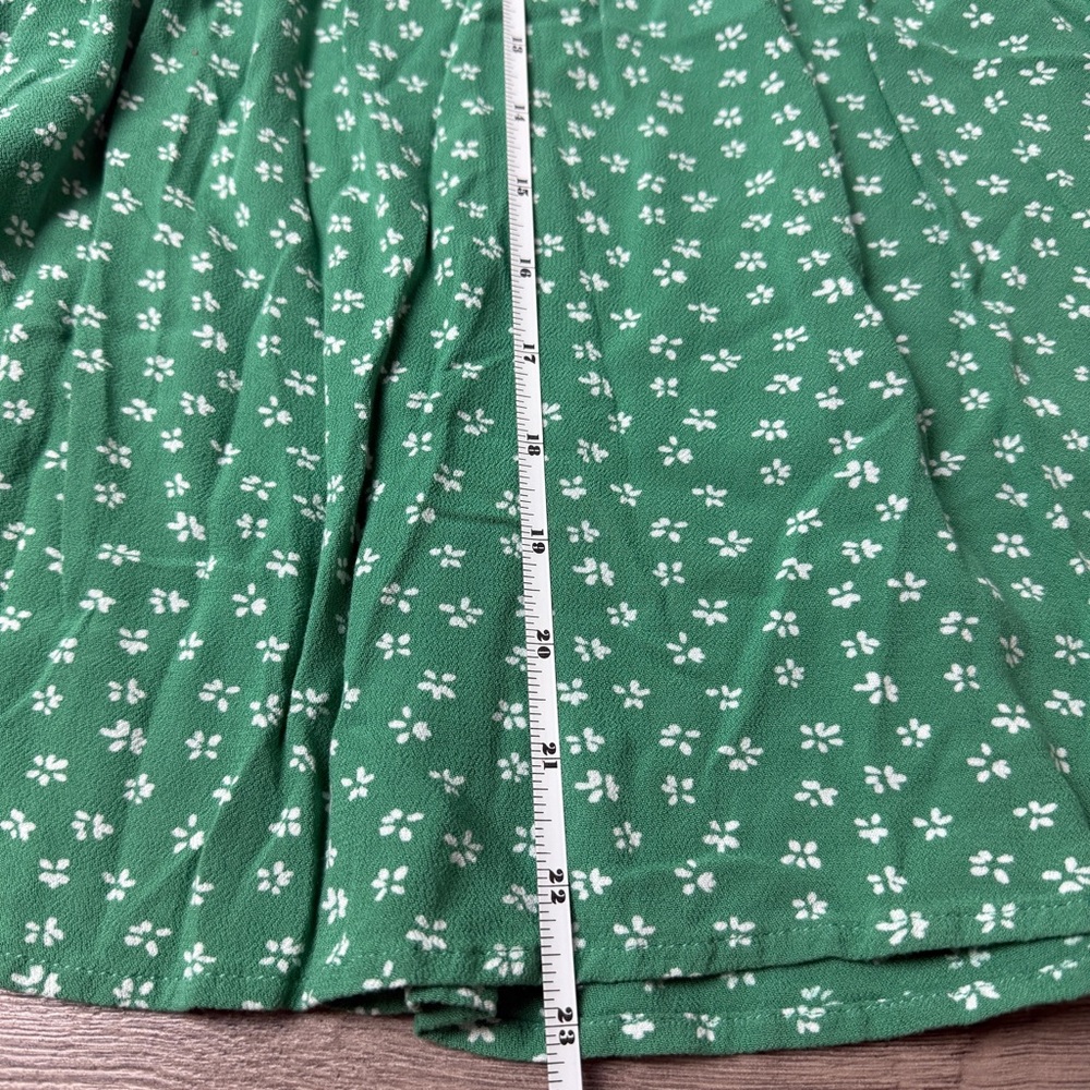 🌿 American Eagle Outfitters Green Floral Smocked Mini Dress Tunic Top - S - Picture 5 of 8